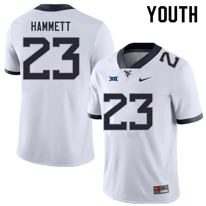 Youth #23 Ja'Corey Hammett West Virginia Mountaineers College Football Jerseys Sale-White - Click Image to Close